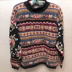 Vintage Express Tricot Grandma Sweater Hand Knit
